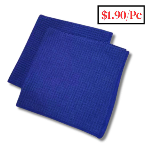 24x30 Microfiber Waffle Drying Towel 5 square Feet - Royal Blue